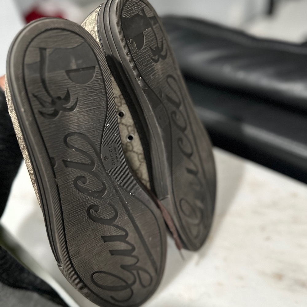 Gucci Brown/Grey GG Canvas High Top Sneakers Size 40 - Picture 3 of 9